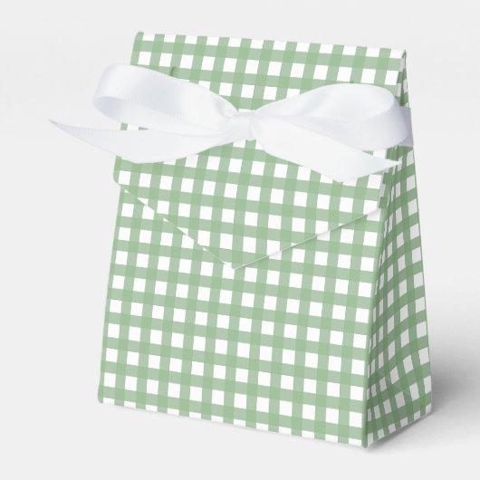 Groene & Witte Geruite Tent Favor Gift Box Bedankdoosjes (Voorkant Zijde)