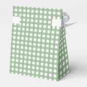 Groene & Witte Geruite Tent Favor Gift Box Bedankdoosjes (Achterkant)