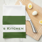 Groene & Witte Gestreepte Streep Keuken Handdoeken (Quarter Fold)