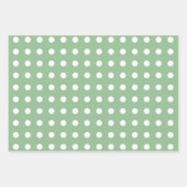 Groene Witte Gingham Stippen Gestreepte Matching Inpakpapier Vel (Voorkant 3)