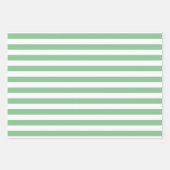 Groene Witte Gingham Stippen Gestreepte Matching Inpakpapier Vel (Voorkant 2)