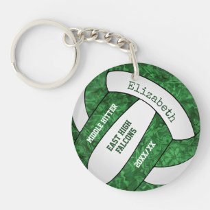 groene witte girale teamkleuren aangepaste volleyb sleutelhanger
