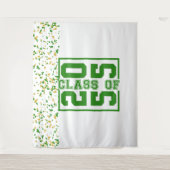 Groene Witte Gouden Afstudeerklas Typografie Wandkleed (Voorkant)