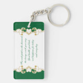 Groene witte gouden rollen, Shamrocks geven de voo Sleutelhanger (achterkant)