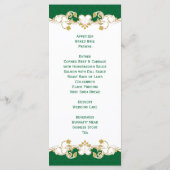 Groene Witte Gouden Rollen, Shamrocks Menukaart (Achterkant)