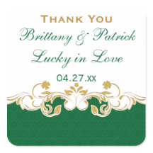 Groene, witte, gouden Sticker met schuifwiel