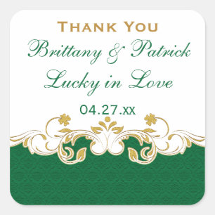 Groene, witte, gouden Sticker met schuifwiel