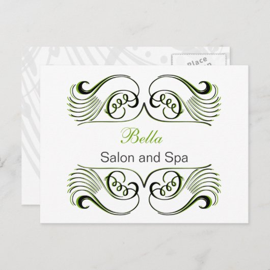 Groene witte grafische kaart (Voorkant / Achterkant)