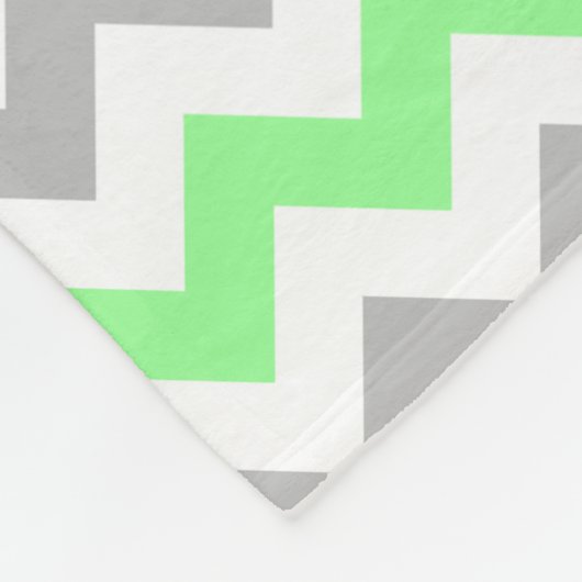 Groene, witte, grijze Chevron Aangepaste Tekstbank Fleece Deken (Hoek)