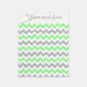 Groene, witte, grijze Chevron Aangepaste Tekstbank Fleece Deken (Voorkant)