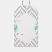 Groene, witte grijze olifant Baby shower dank u Cadeaulabel (Achterkant)