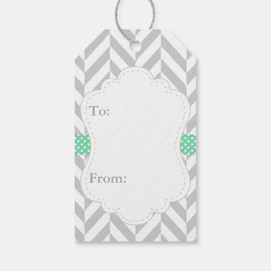 Groene, witte grijze olifant Baby shower dank u Cadeaulabel (Achterkant)