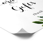 Groene Witte Herfst Bloemkaarten en Cadeaus Bord Poster (Hoek)