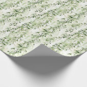 Groene Witte Ivy Bladeren Oerwoud Verjaardag Cadeaupapier (Hoek)