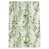 Groene Witte Ivy verlaat Verjaardag van het Wilde  Medium Cadeauzakje (Achterkant)