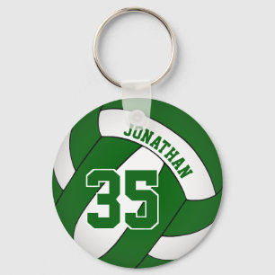 groene witte jongens volleyball , teamkleuren voll sleutelhanger