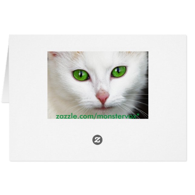 Groene witte kat (Achterkant Horizontaal)