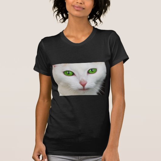 Groene witte kat t-shirt (Voorkant)