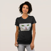 Groene witte kat t-shirt (Voorkant volledig)