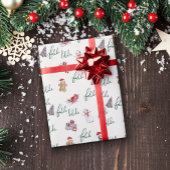 Groene witte kerstboom inpakpapier vellen