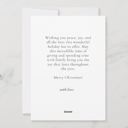 Groene witte kerstboom Joyeux Noel Feestdagenkaart (Achterkant)