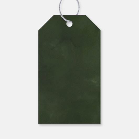 Groene & Witte Kerstboom Lettering Vakantie Cadeaulabel (Achterkant)