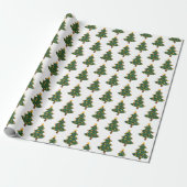 Groene Witte Kerstboom Vakantie Inpakpapier (Uitgerold)