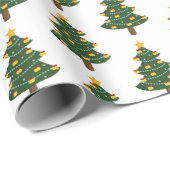 Groene Witte Kerstboom Vakantie Inpakpapier (Rol Hoek)