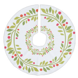 Groene, witte kerstboomrok imitatie linnen kerstboom kleed