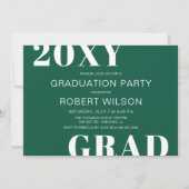 Groene Witte Klettertypografie Afstudeerfeest Kaart (Voorkant)