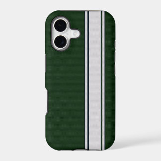 Groene & Witte Koolstofvezel Streep iPhone 5 Hoes