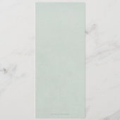 Groene witte lente bloemen plat 4 gangen Pasen Menu (Achterkant)