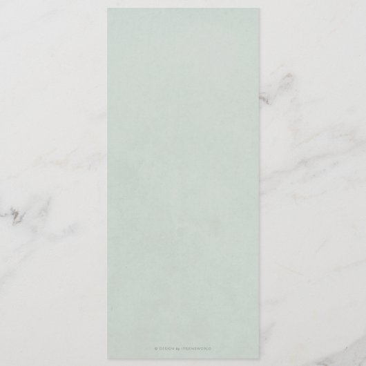 Groene witte lente bloemen plat 4 gangen Pasen Menu (Achterkant)