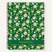 Groene & Witte Lente Madeliefjes & Klimop Persoonl Notitieboek (Voorkant)