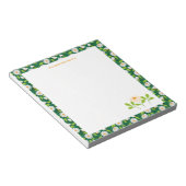 Groene & Witte Lente Madeliefjes & Klimplant Perso Notitieblok (Schuin)