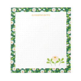 Groene & Witte Lente Madeliefjes & Klimplant Perso Notitieblok