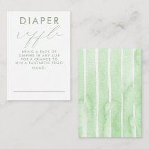 Groene Witte Luierraffle Baby Shower Tickets