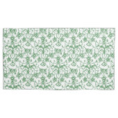 Groene witte maagdenpalmen Bloemenkantachtig patro Kussensloop (Voorkant-Links)