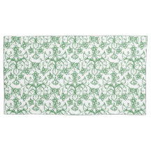 Groene witte maagdenpalmen Bloemenkantachtig patro