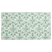 Groene witte maagdenpalmen Bloemenkantachtig patro Kussensloop (Voorkant-Rechts)