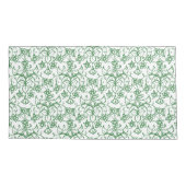 Groene witte maagdenpalmen Bloemenkantachtig patro Kussensloop (Achterkant-Links)