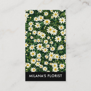 Groene Witte Madelief Modern Boho Bloem Bloemist Visitekaartje
