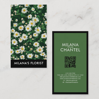 Groene Witte Madeliefje Moderne Boho Bloem Bloemis Visitekaartje