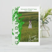 Groene Witte Marmeren Diploma Uitnodigingskaart Kaart (Staand voorkant)