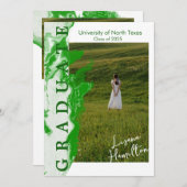 Groene Witte Marmeren Diploma Uitnodigingskaart Kaart (Voorkant / Achterkant)