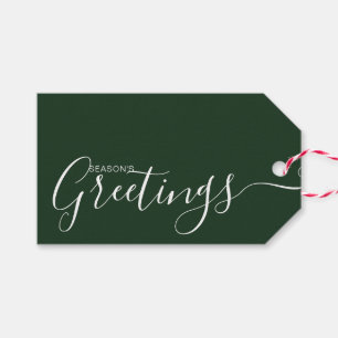 Groene witte minimalist van het seizoen cadeaulabel