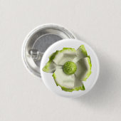 Groene witte mod bloemen lenteverbinding ronde button 3,2 cm (Voorkant /achterkant)