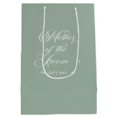 Groene witte moeder van de bruidegom script typogr medium cadeauzakje (Achterkant)