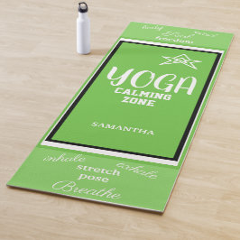 Groene Witte Naam Yogamat