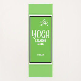 Groene Witte Naam Yogamat